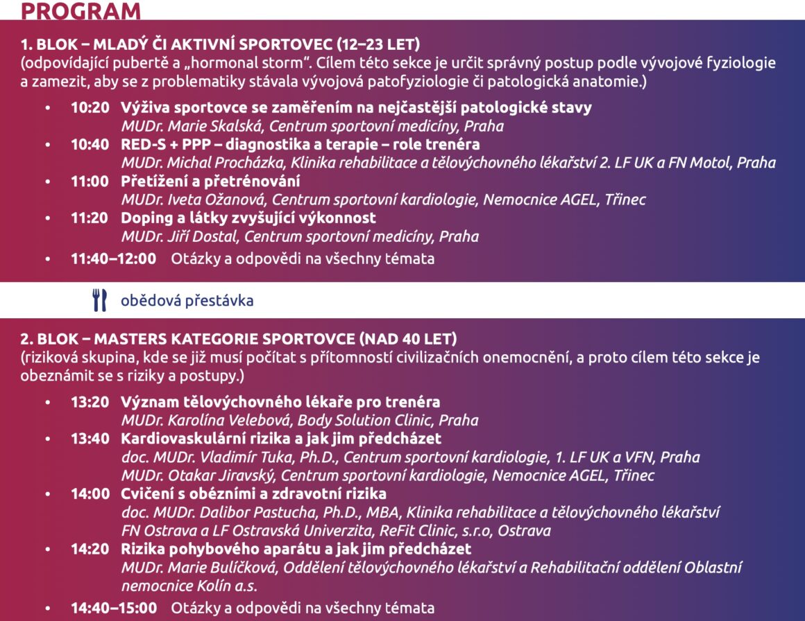 Pozvánka na konferenci Tělovýchovné lékařství 2024